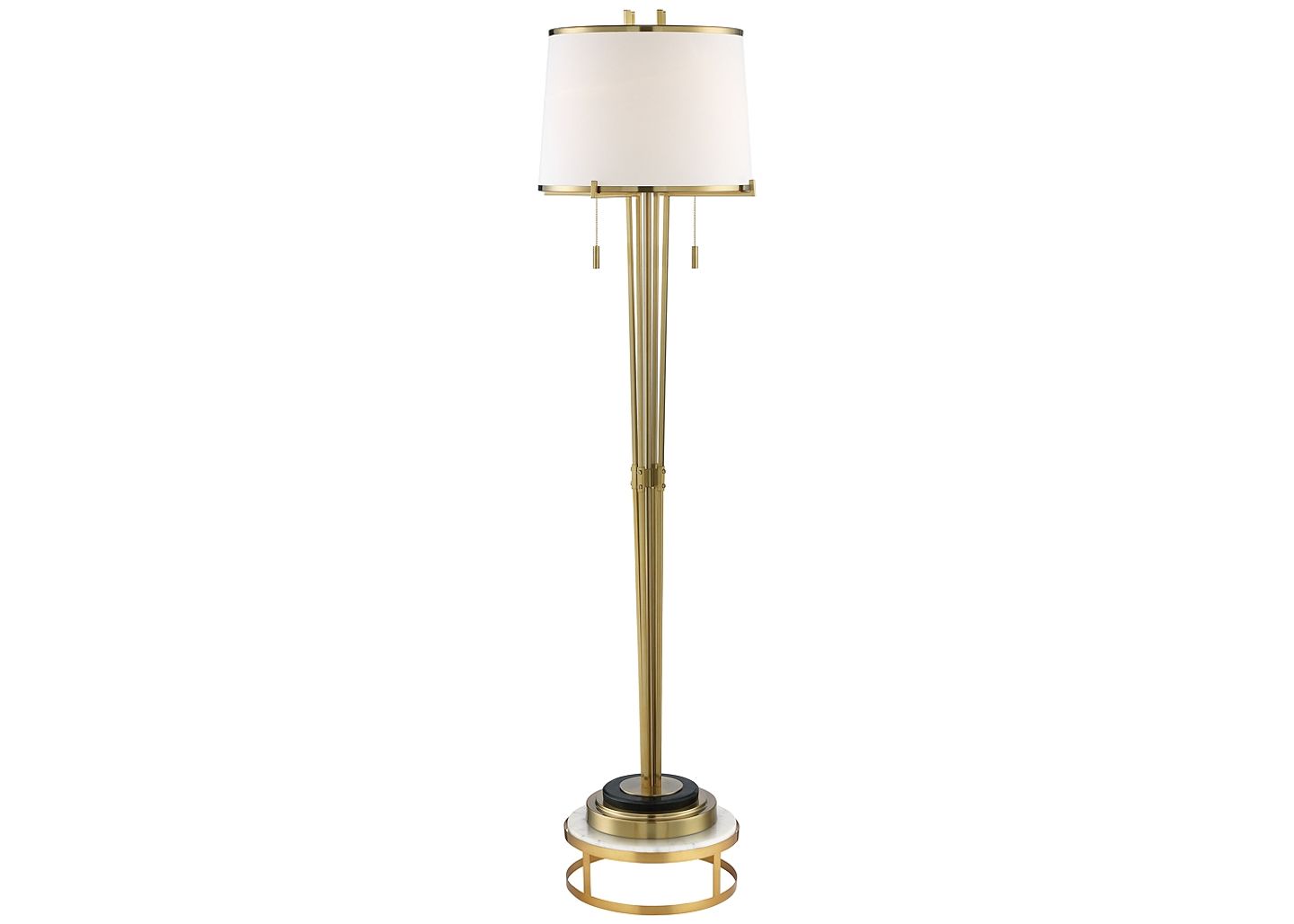 Possini Euro Design Possini Euro Palisade Satin Brass and Marble Floor Lamp with Riser